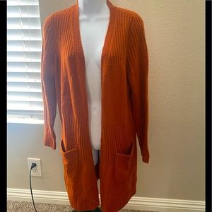 Long Orange Cardigan